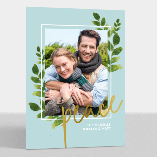 Peace Foil Holiday Photo Cards
